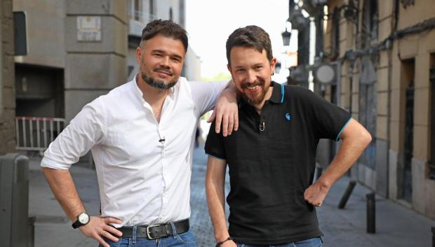 Gabriel Rufián y Pablo Iglesias, en una imagen publicada por Rufián en Twitter