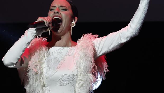 MADRID, 27/04/2023.- La representante española en Eurovisión, Blanca Paloma, actúa en un concierto antes de su participación en el festival que se celebra en el Reino Unido el fin de semana del 13 y 14 de mayo. EFE/ Sergio Pérez