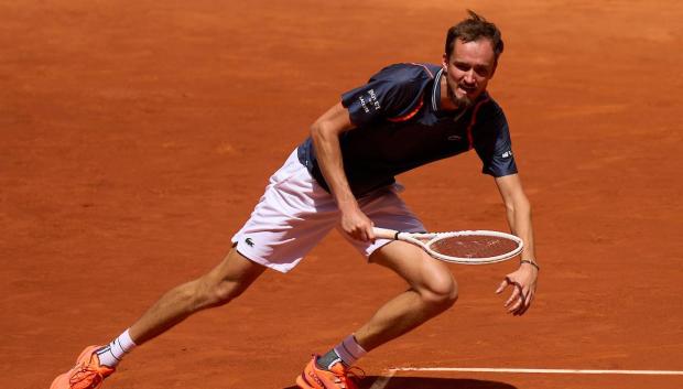 Daniil Medvedev, en su duelo de cuarta ronda del Mutua Madrid Open