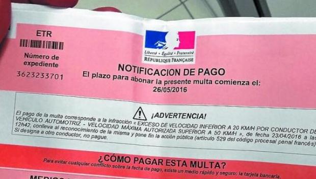 Algunas multas por infracciones cometidas en Francia ya llegan a conductores españoles
