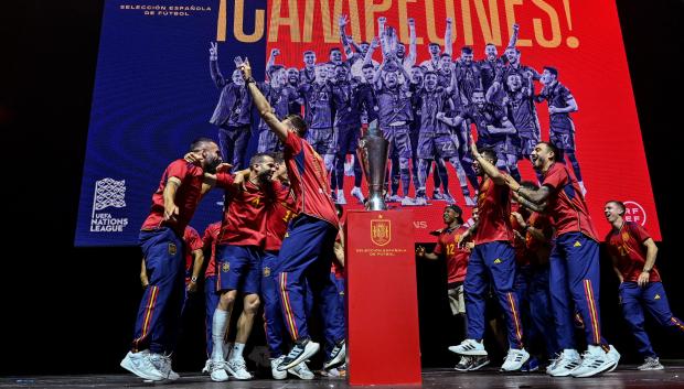 La selección española ha celebrado en Madrid la Nations League ganada este domingo
