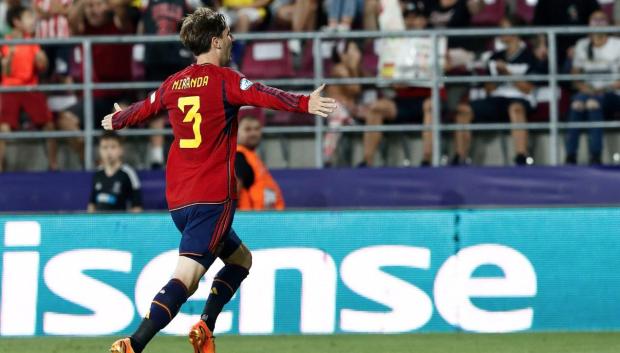 Juan Miranda le dio el gol de la victoria a la sub-21 frente a Suiza