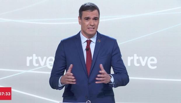 Pedro Sánchez durante el debate