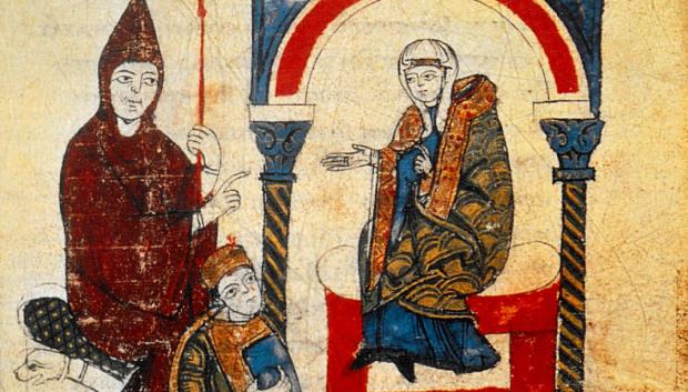 Hugo de Cluny, Enrique IV, emperador del Sacro Imperio Romano Germánico, y Matilde de Toscana