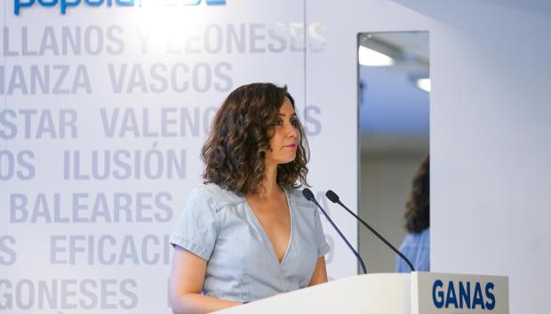La presidenta del PP de Madrid, Isabel Díaz Ayuso