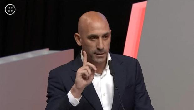 Luis Rubiales, en la comparecencia de este viernes en la Asamblea de la RFEF