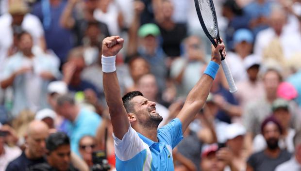 Djokovic celebra el pase a las semifinales del US Open