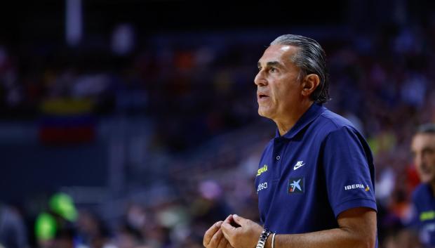 Sergio Scariolo, en un partido con España en el reciente Mundial de baloncesto