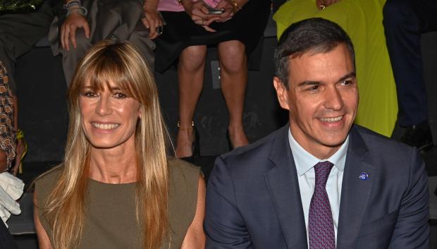Pedro Sanchez,Begoña Gomez attending “HannibalLaguna” event during Pasarela Cibeles Mercedes-Benz Fashion Week Madrid 2023 in Madrid,15 September 2023.