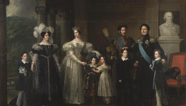 Retrato de la familia Bernadotte en 1837 por Fredric Westin