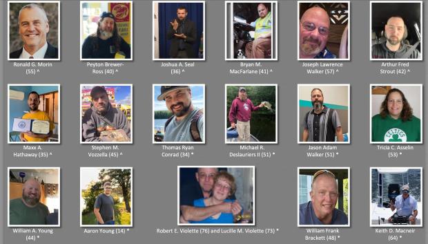 Foto de los 18 asesinados en el tiroteo de Maine