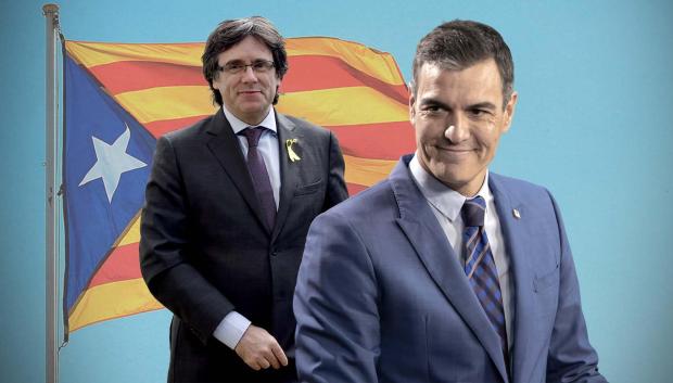 Montaje: Puigdemont y Pedro Sánchez