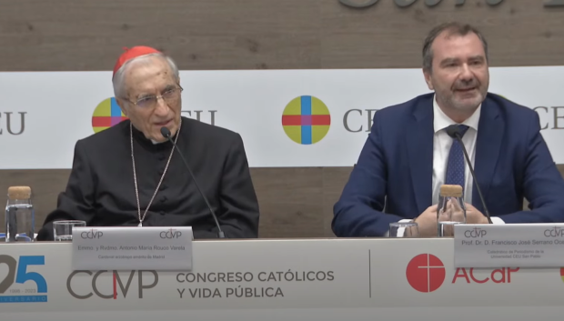 Rouco Varela y Francisco Serrano en la presentación del XXV Congreso de Católicos y Vida Pública