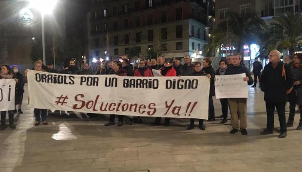 Manifestación de los vecinos de Orriols, en Valencia