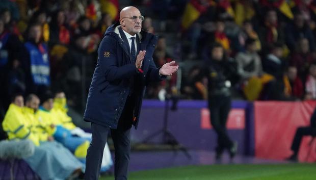 Luis de la Fuente en el partido frente a Georgia