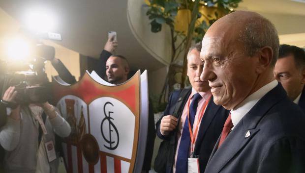 José María del Nido Benavente a su llegada a la Junta de Accionistas del Sevilla FC