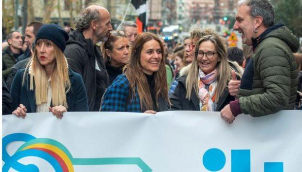 La actriz de 'La casa de papel', Itziar Ituño durante la marcha de este sábado en Bilbao