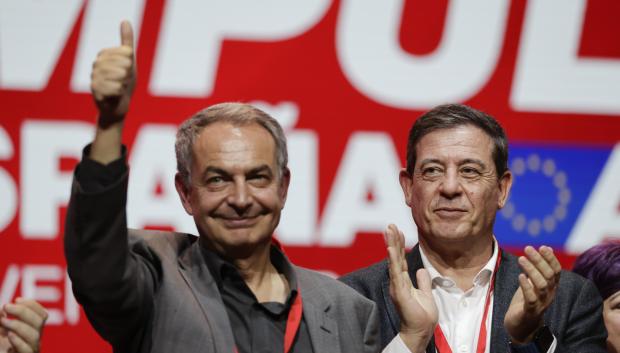 José Luis Rodríguez Zapatero y el candidato socialista a la Xunta, José Ramón Gómez