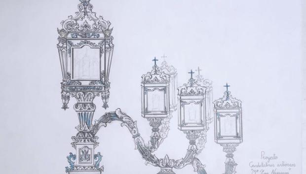 Dibujo de los nuevos candelabros de Cola