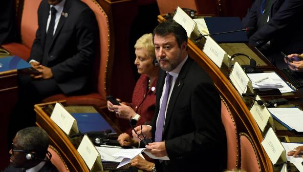 Matteo Salvini en el Parlamento