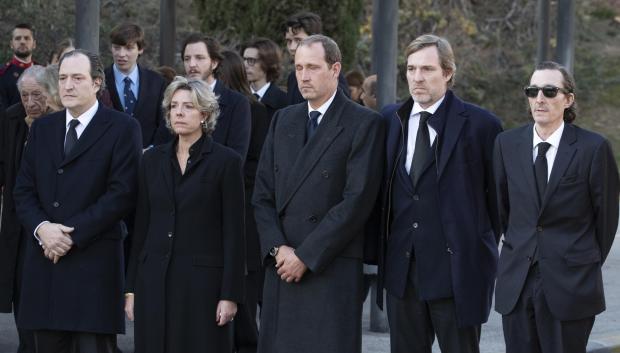 Juan , Simoneta, Bruno, Beltran and Fernando Gomez Acebo during the funeral of the Infant Pilar de Borbon in Madrid on Thursday 09 January 2020.