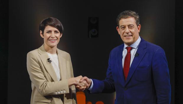 José Ramón Gómez Besteiro y Ana Pontón, en el debate de TVE del miércoles