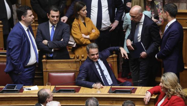 El primer ministro de Grecia, Kyriakos Mitsotakis, tras la aprobación del matrimonio homosexual