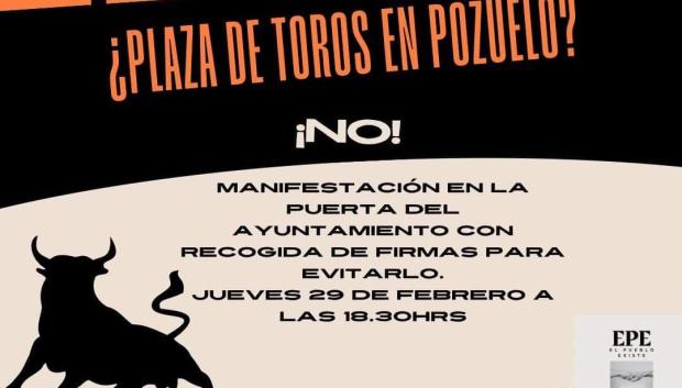 Convocatoria de la manifestación contra la plaza de toros de Pozuelo.