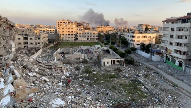 Fotografía que muestra la destrucción en la ciudad de Gaza