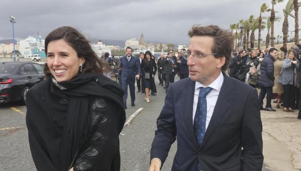 Mayor of Madrid Jose Luis Martinez Almeida and Teresa Urquijo during Holy Week 2024 in Malaga