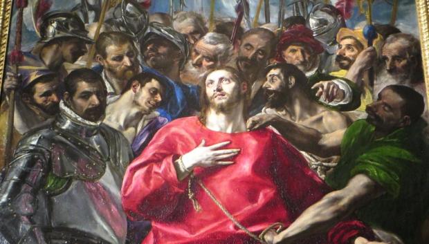 El Expolio, que preside la Sacristía de Santa María de Toledo, muestra el momento en el que Jesús es despojado de sus vestiduras antes de ser clavado en la cruz