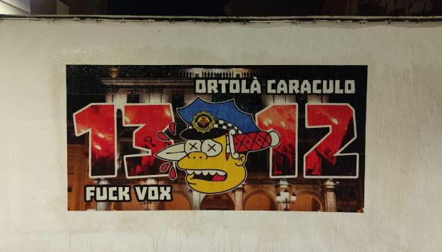 Una de las pintadas contra el líder de Vox en Castellón