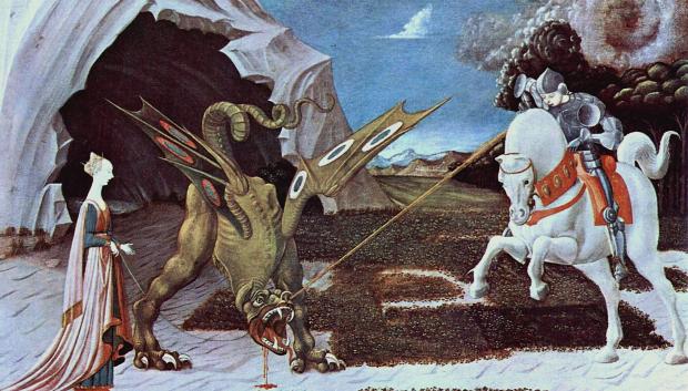'San Jorge y el dragón', del pintor italiano Paolo Uccello, pintado en torno a 1470.