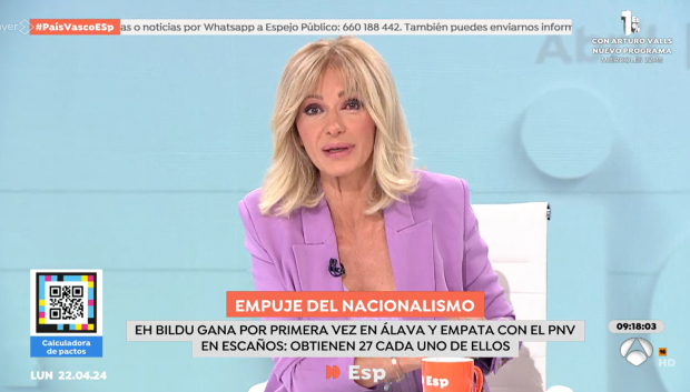 Susana Griso, en el programa del lunes 22 de abril en Espejo público