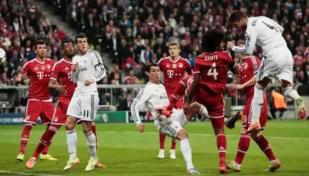 El Real Madrid ganó 0-4 en el Allianz Arena en semifinales en 2014, con dobletes de Ramos y Cristiano