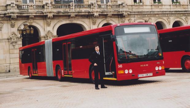Un autobús de la Compañía de Tranvías de La Coruña