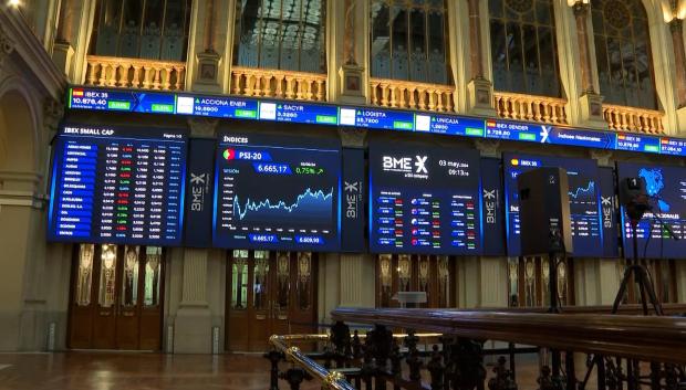 Salón del Ibex 35 a su apertura el viernes 3 de mayo