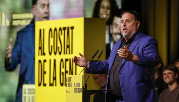 Oriol Junqueras, en un acto de campaña.