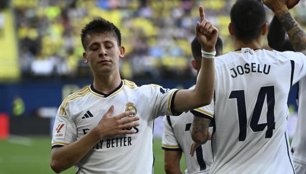 Arda Guler celebra su primer gol frente al Villarreal