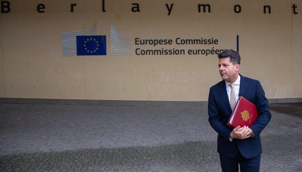 El ministro principal de Gibraltar, Fabian Picardo, a su salida de una reunión en Bruselas