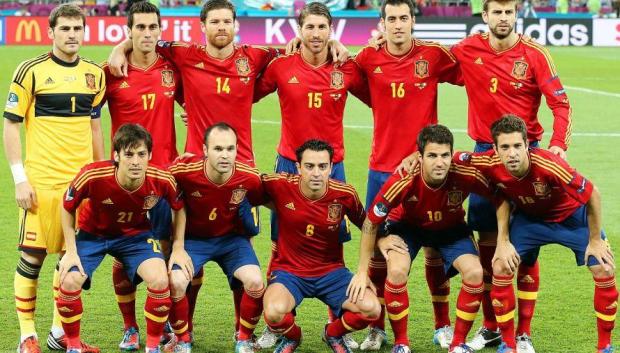 Once titular de España en la final d la Eurocopa 2012