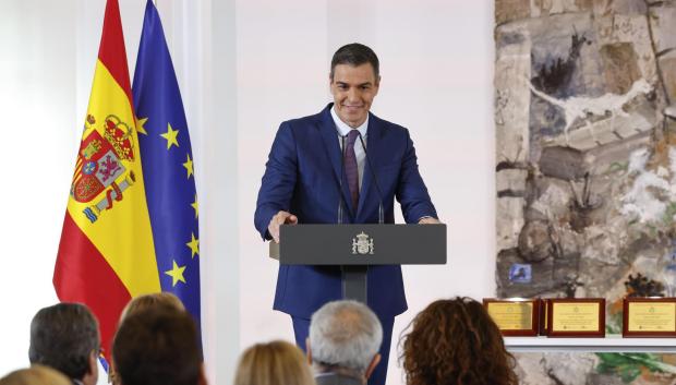 Pedro Sánchez durante la entrega de los premios