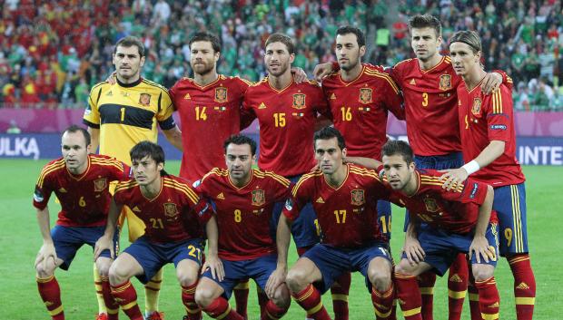 El once inicial de España en 2012