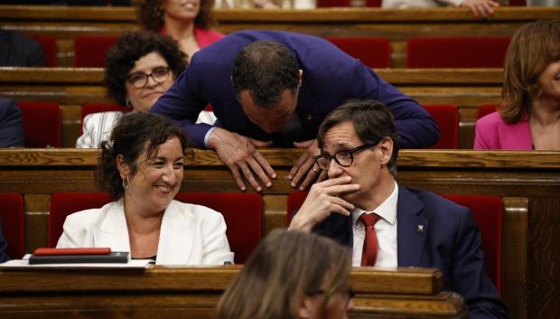 El líder del PSC, Salvador Illa, durante el pleno de constitución de la XV legislatura del Parlament