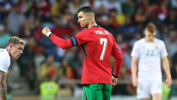 Cristiano Ronaldo celebra un gol con Portugal durante un partido amistoso