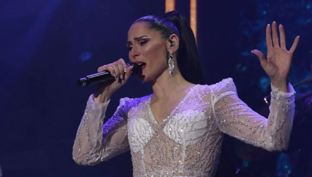 La cantante Rosa López, durante uno de sus conciertos