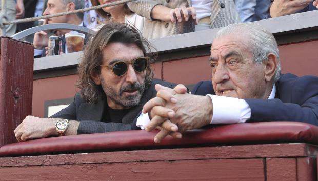 Juan José Hidalgo y su hijo Javier durante la Feria de San Isidro 2018