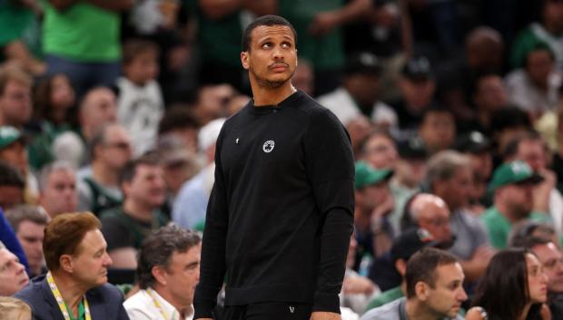 El entrenado jefe de los Boston Celtics, Joe Mazzulla, durante el quinto partido de las finales de la NBA