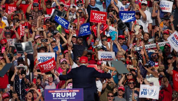 El expresidente estadounidense, Donald Trump, durante un mitin, en Pensilvania