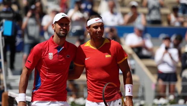 Djokovic y Nadal posan juntos antes de empezar el partido